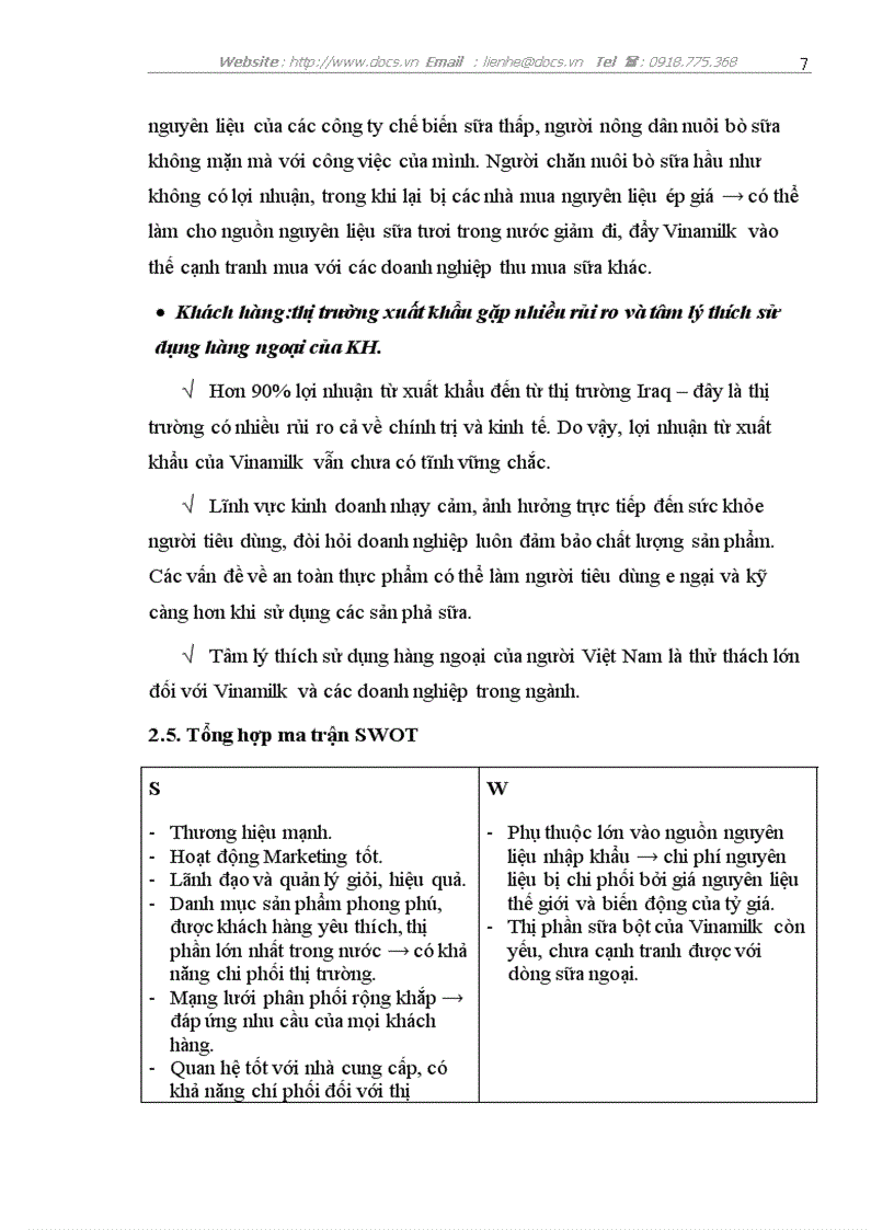 Chi tiết 62 về mô hình ma trận swot của vinamilk  trieuson5