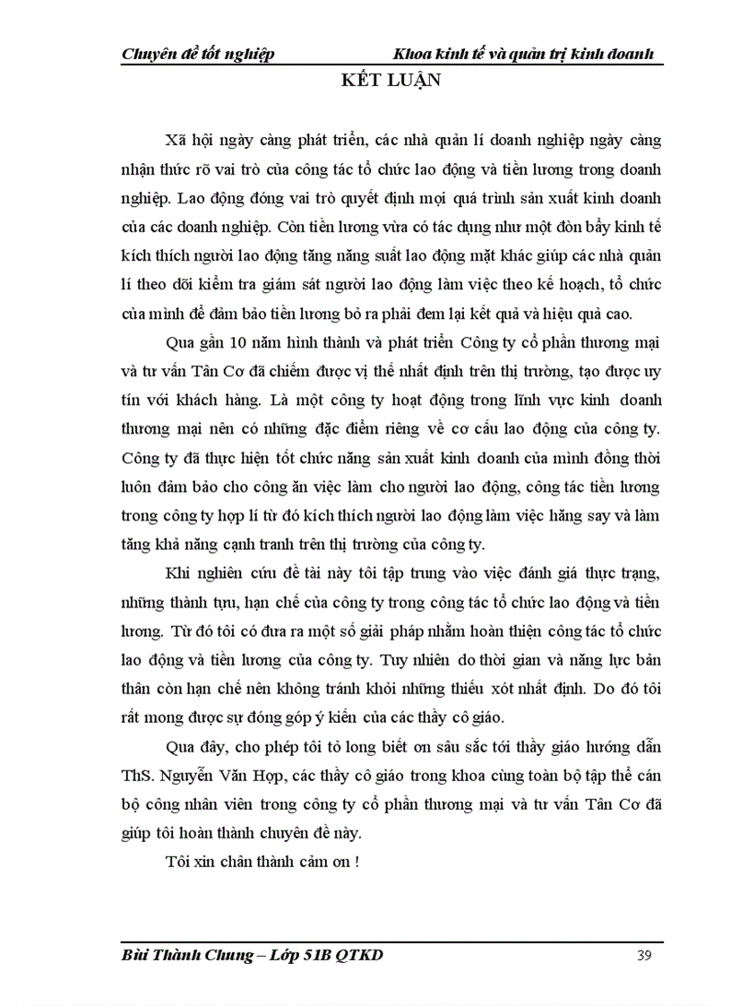 image for page Hoàn thiện công tác tổ chức lao động và tiền lương tại Công ty cổ phần thương mại và tư vấn Tân Cơ 55 Lạc Trung Hai Bà Trưng Hà Nội