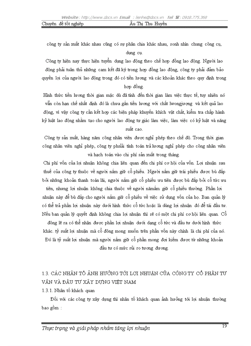 image for page Thực trạng và giải pháp nhằm làm tăng lợi nhuận của công ty Cổ phần tư vấn đầu tư Xây Dựng Việt Nam