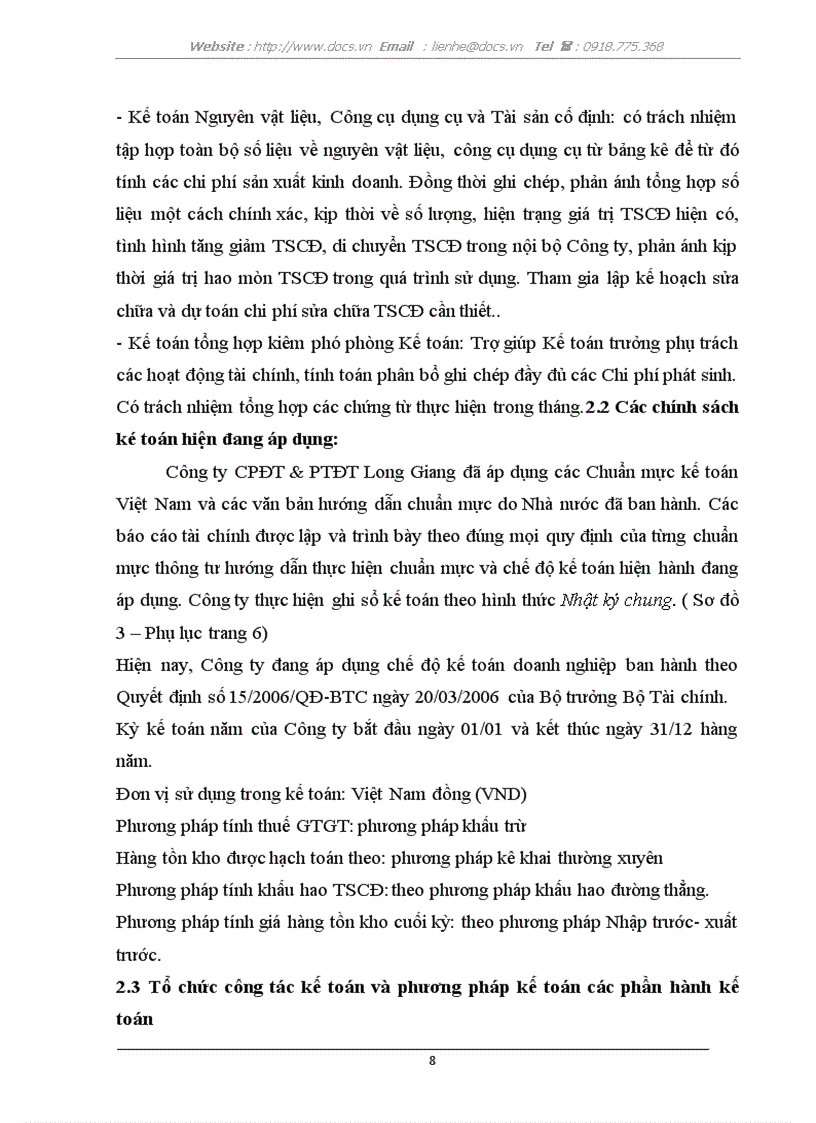 image for page Công tác hạch toán kế toán tại công ty Cổ phần đầu tư và phát triển đô thị Long Giang