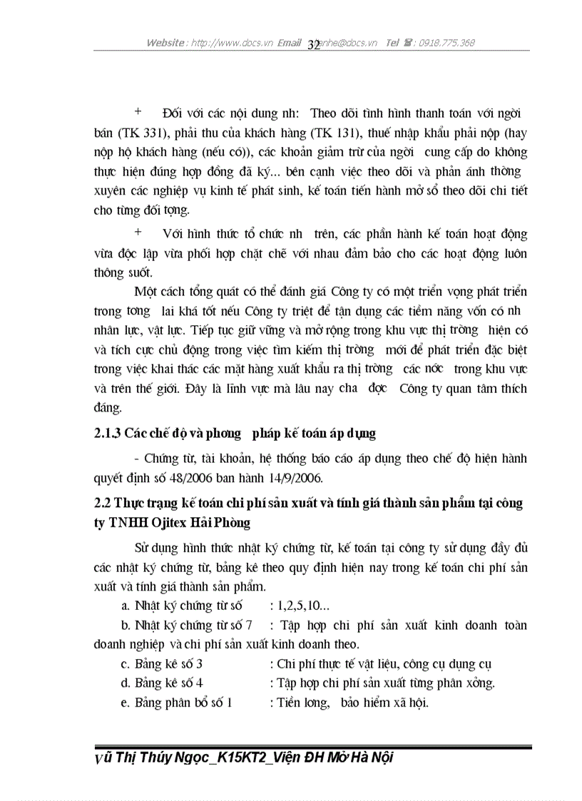 image for page Chi phí sản xuất và tính giá thành trong công ty TNHH Ojitex HảI Phòng