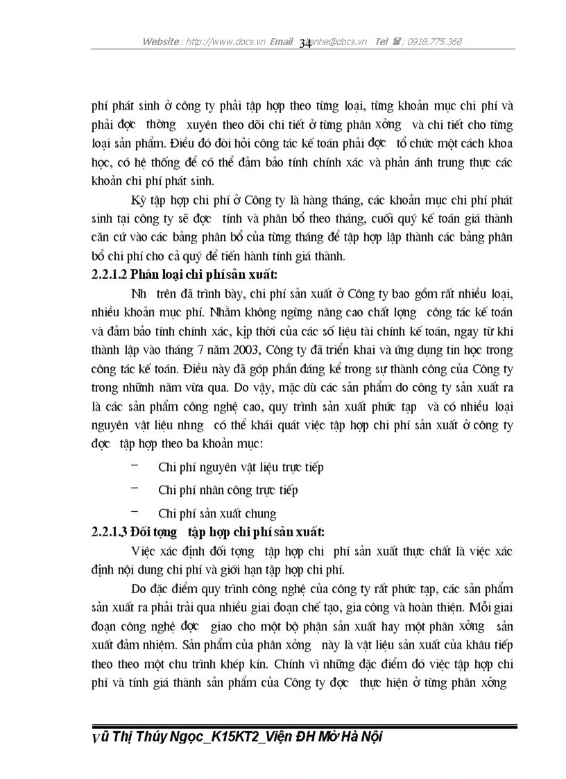 image for page Chi phí sản xuất và tính giá thành trong công ty TNHH Ojitex HảI Phòng