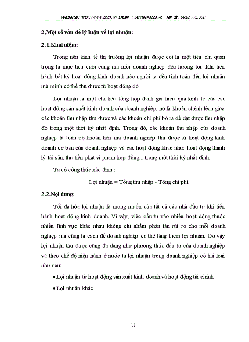 image for page Phân tích tình hình lợi nhuận tại Công ty CP Thương mại và tổng hợp I Hà Tây