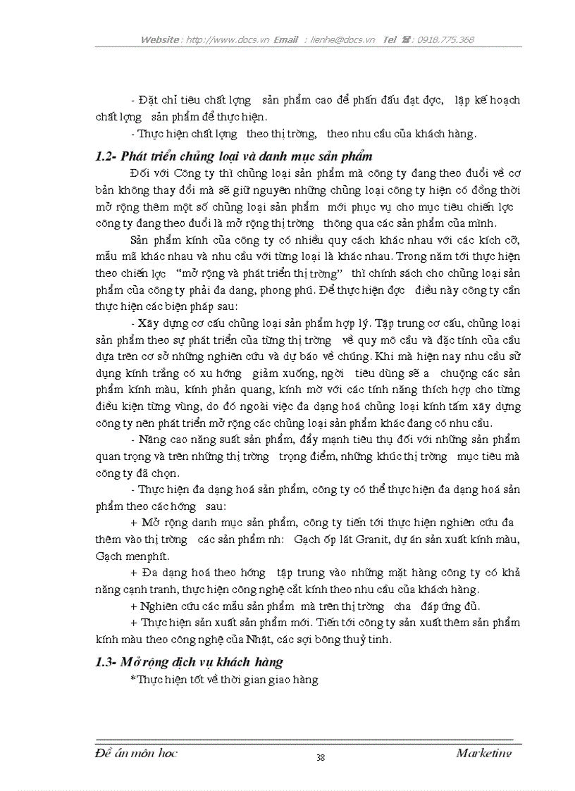 image for page Một số giải pháp Marketing mix đối với việc mở rộng và phái triển thị trường tại công ty kính Viglacera Đáp Cầu