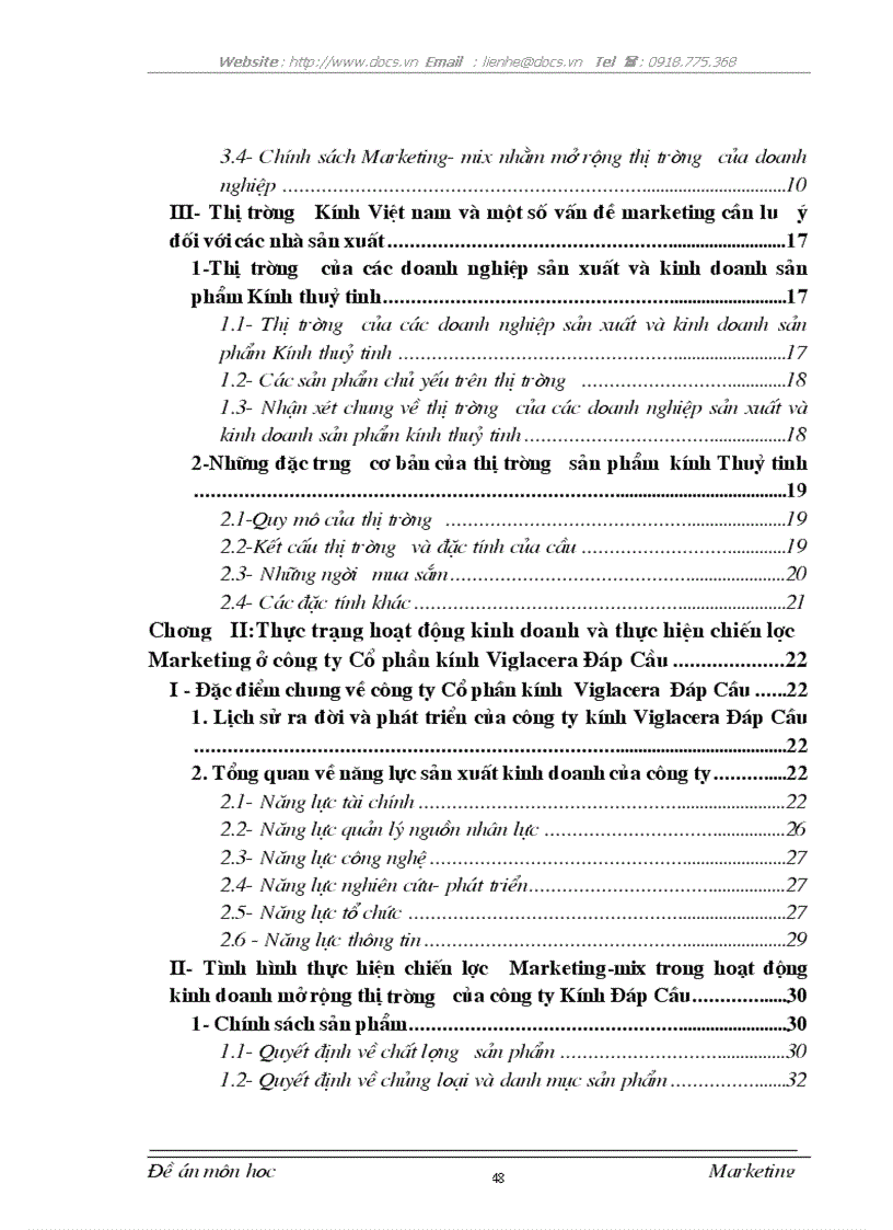 image for page Một số giải pháp Marketing mix đối với việc mở rộng và phái triển thị trường tại công ty kính Viglacera Đáp Cầu