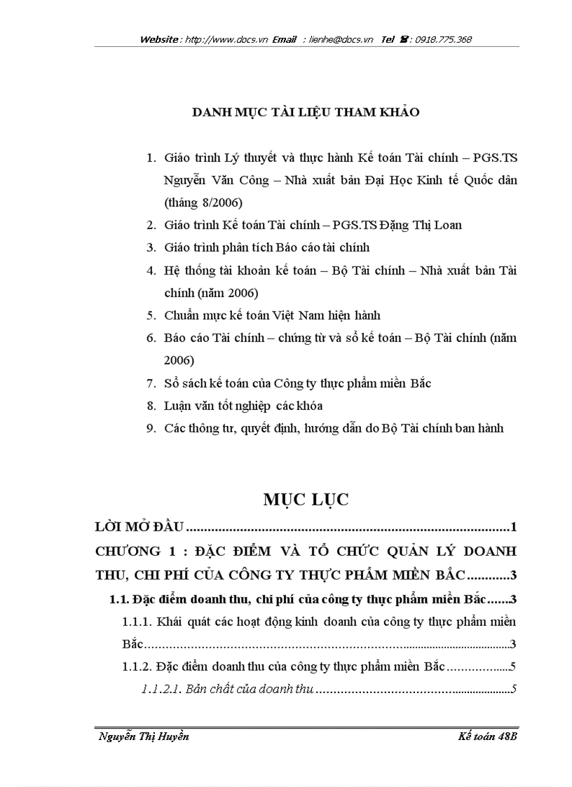 image for page Hoàn thiện kế toán doanh thu chi phí xác định kết quả kinh doanh tại công ty thực phẩm miền Bắc