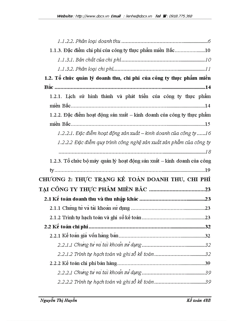 image for page Hoàn thiện kế toán doanh thu chi phí xác định kết quả kinh doanh tại công ty thực phẩm miền Bắc