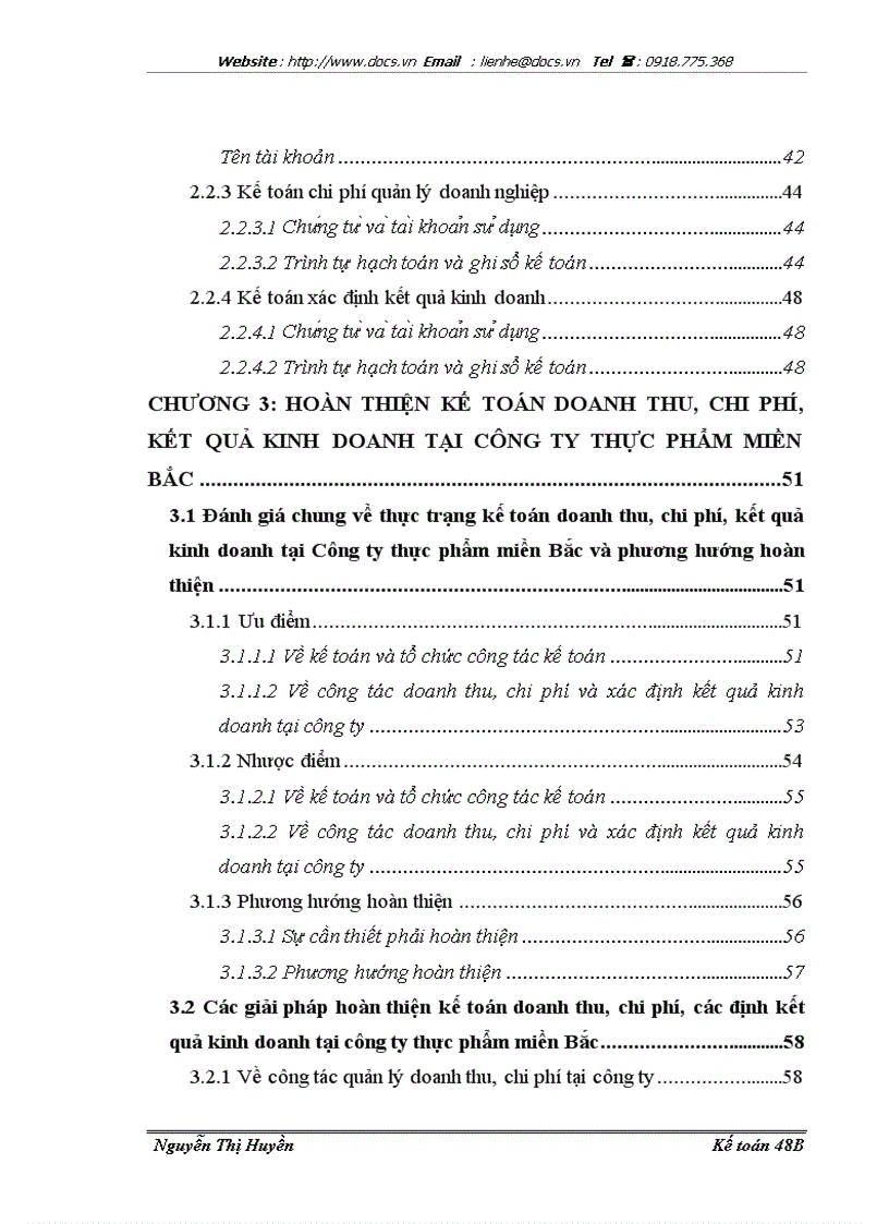 image for page Hoàn thiện kế toán doanh thu chi phí xác định kết quả kinh doanh tại công ty thực phẩm miền Bắc