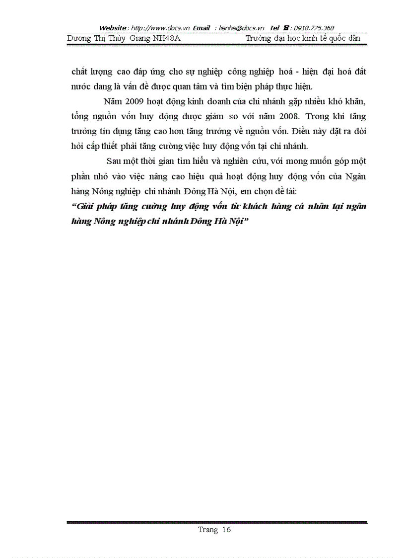 image for page Giải pháp tăng cường huy động vốn từ khách hàng cá nhân tại ngân hàng Nông nghiệp chi nhánh Đông Hà Nội