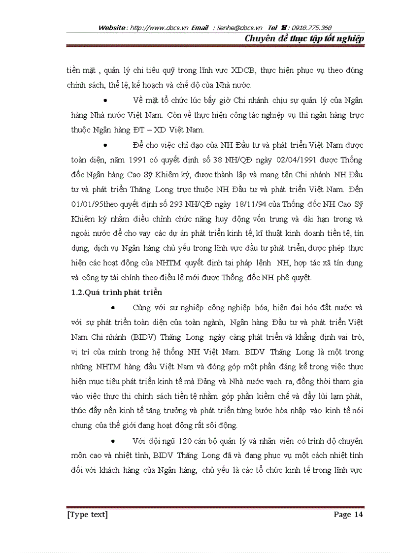 image for page Đề xuất cơ cấu tổ chức mới của chi nhánh Ngân hàng Đầu Tư và Phát triển Thăng Long