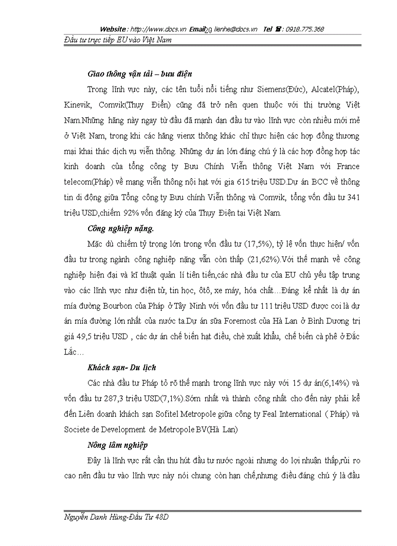 image for page Tình hình thu hút đầu tư trực tiếp của eu vào việt nam