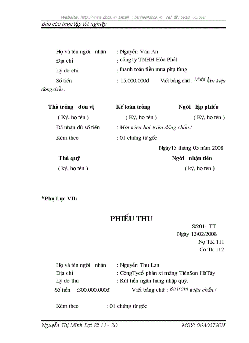 image for page Báo cáo thực tập tại Công ty cổ phần xi măng Tiên Sơn