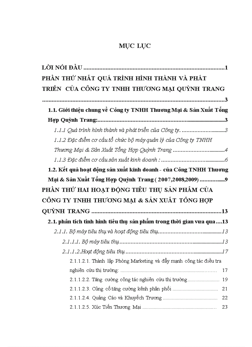 image for page Tiêu thụ sản phẩm tại Công ty TNHH Thương Mại Sản Xuất Tổng Hợp Quỳnh Trang