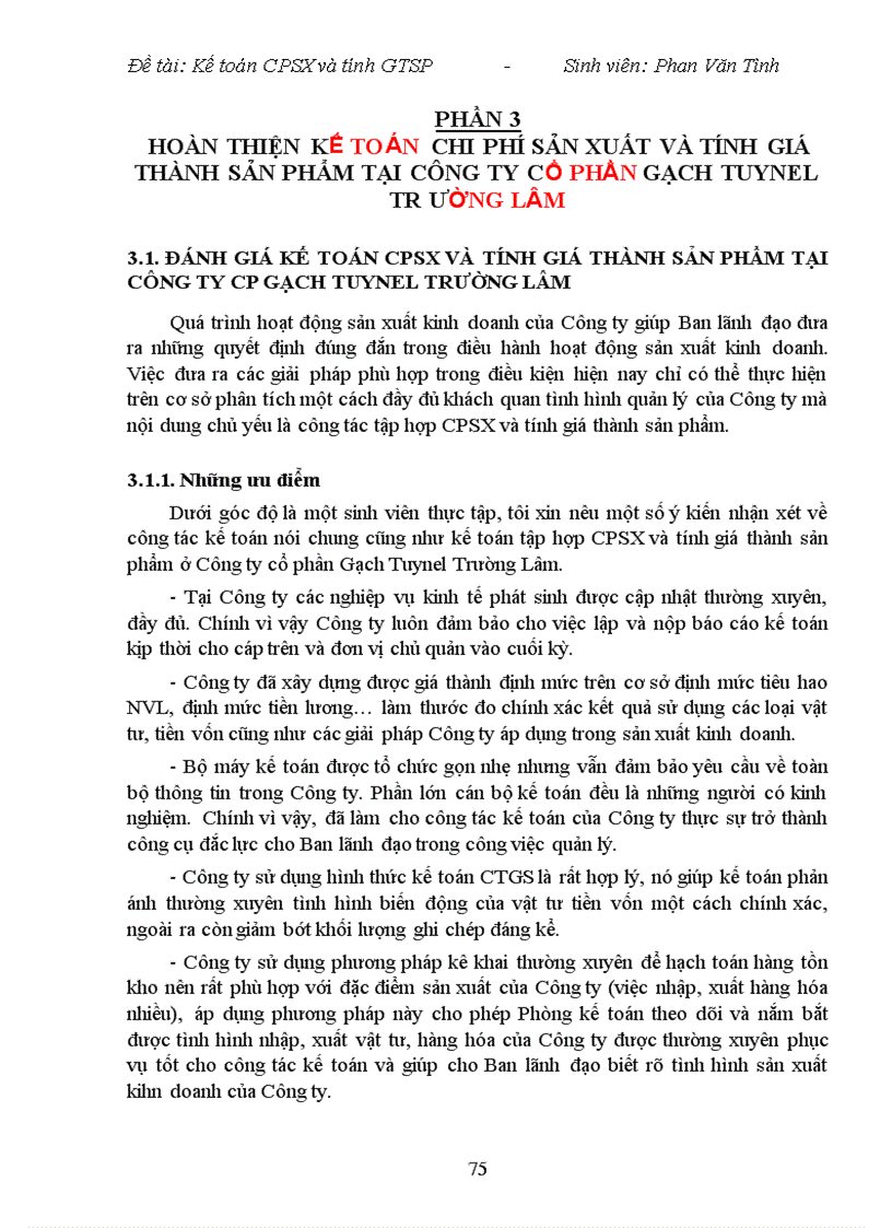 image for page Kế toán chi phí sản xuất và tính gia thành sản phẩm tại Công ty cổ phần Gạch Tuynel Trường Lâm Thanh Hoá