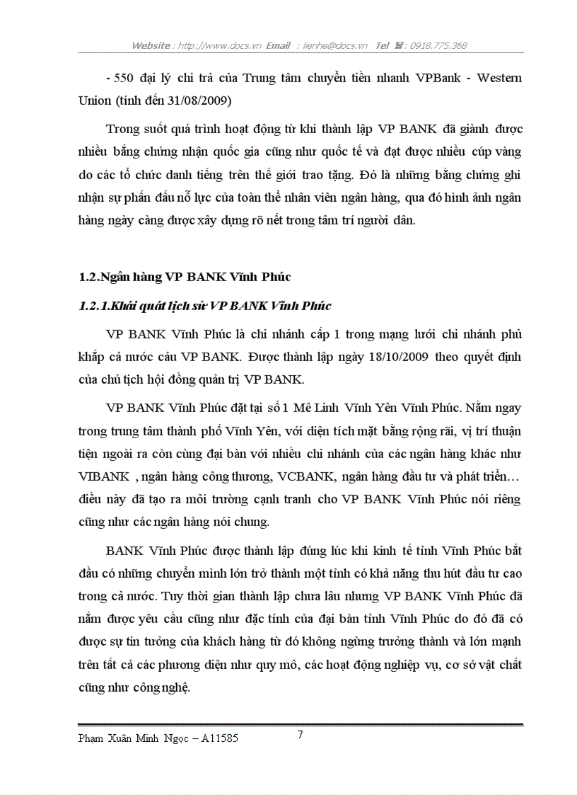 image for page Thực trạng hoạt động sản xuất kinh doanh VP BANK Vĩnh Phúc