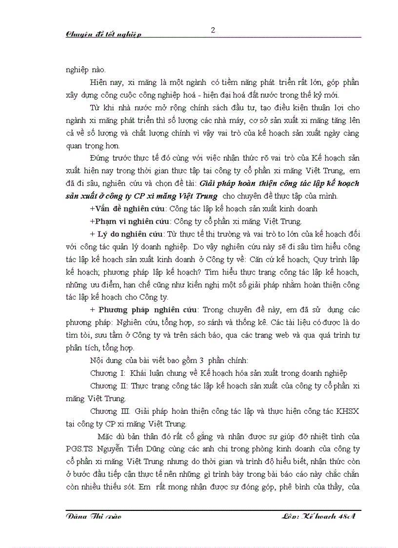 image for page Giải pháp hoàn thiện công tác lập kế hoạch sản xuất ở công ty CP xi măng Việt Trung