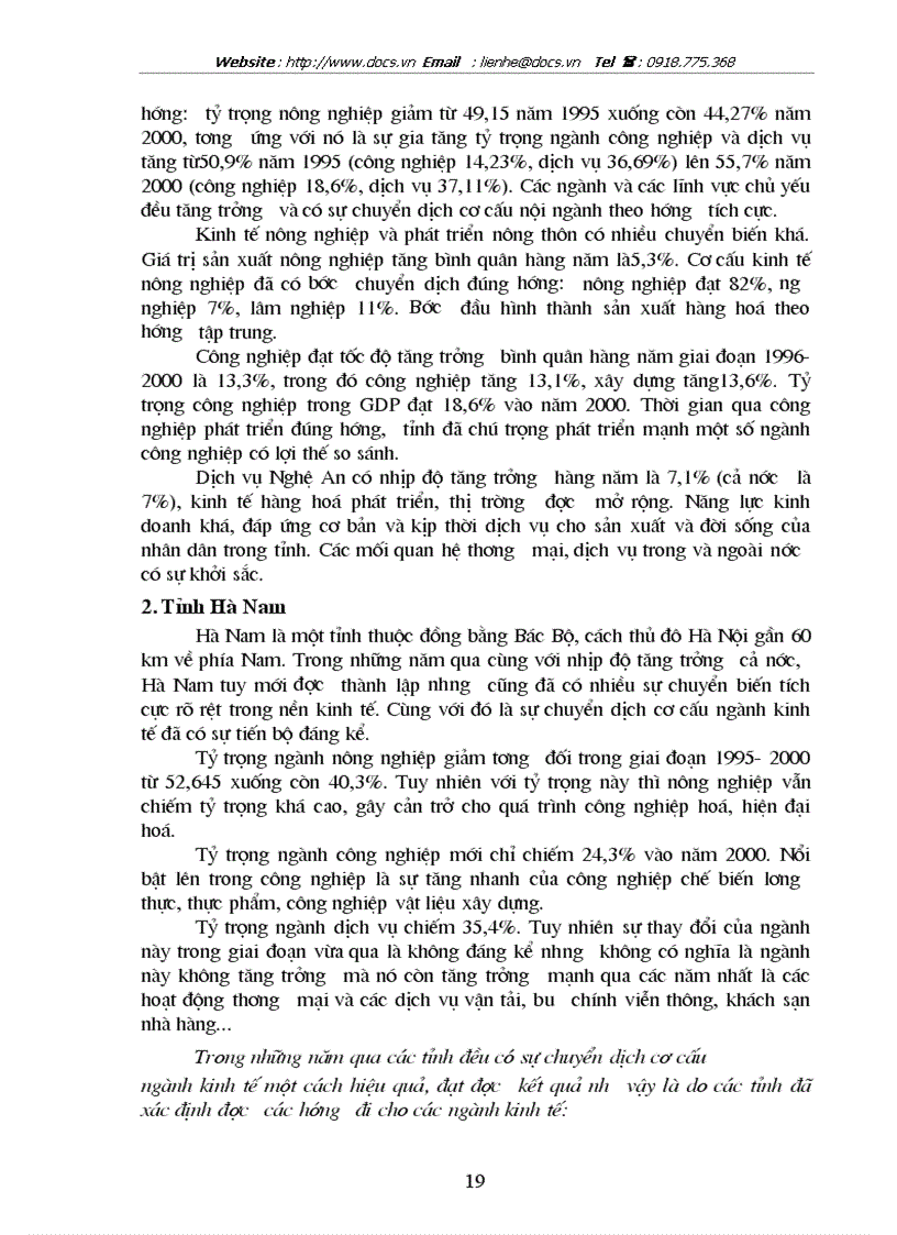 image for page Chuyển dịch cơ cấu ngành kinh tế tỉnh Thanh Hoá trong thời kỳ 1996 đến 2002