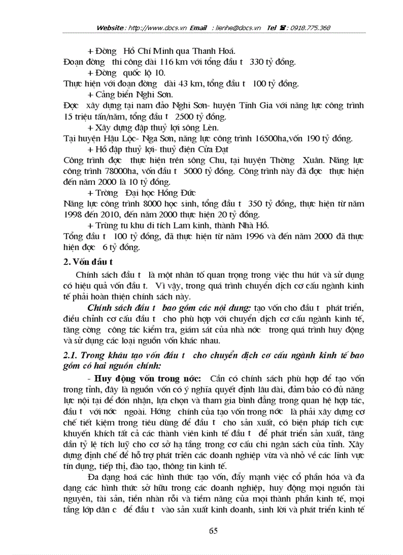 image for page Chuyển dịch cơ cấu ngành kinh tế tỉnh Thanh Hoá trong thời kỳ 1996 đến 2002