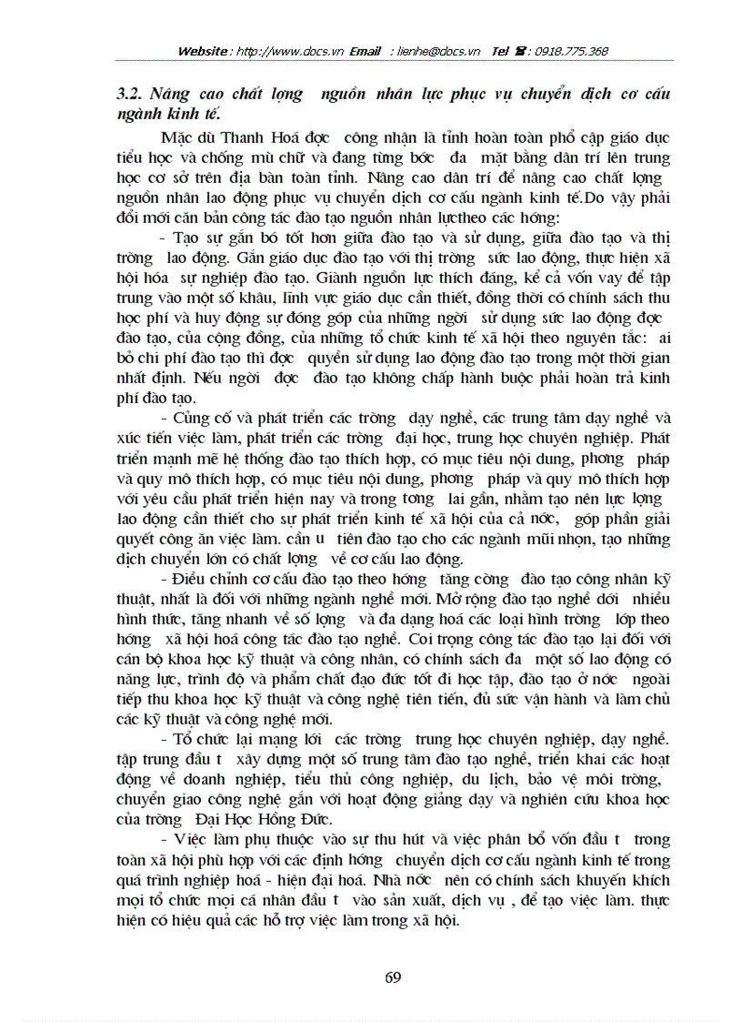 image for page Chuyển dịch cơ cấu ngành kinh tế tỉnh Thanh Hoá trong thời kỳ 1996 đến 2002