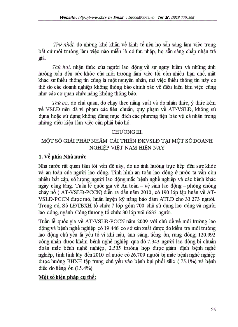 image for page Cải thiện ĐKLĐ là nhân tố để tăng năng suất lao động tăng khả năng làm việc và bảo đảm sức khỏe an toàn cho người lao động