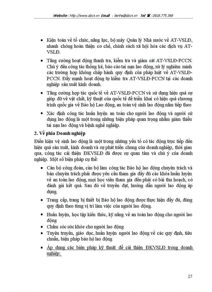 image for page Cải thiện ĐKLĐ là nhân tố để tăng năng suất lao động tăng khả năng làm việc và bảo đảm sức khỏe an toàn cho người lao động