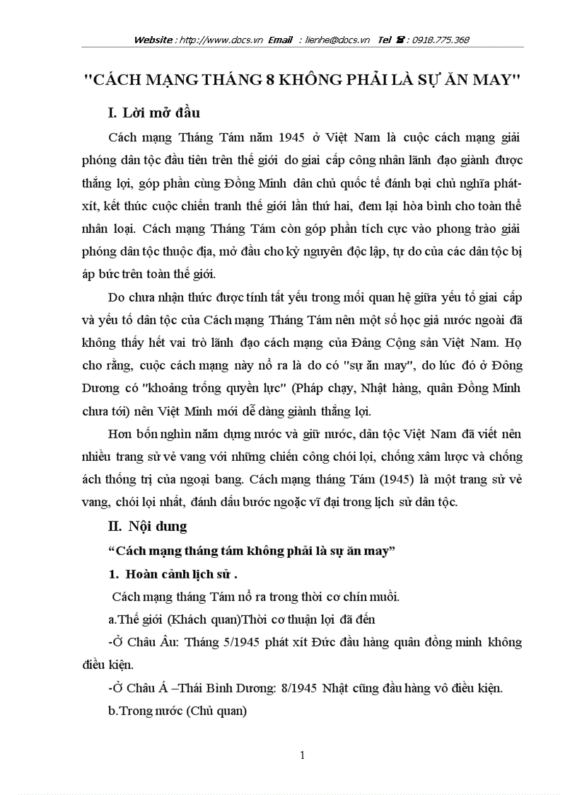 image for page Cách mạng tháng 8 không phải là sự ăn may