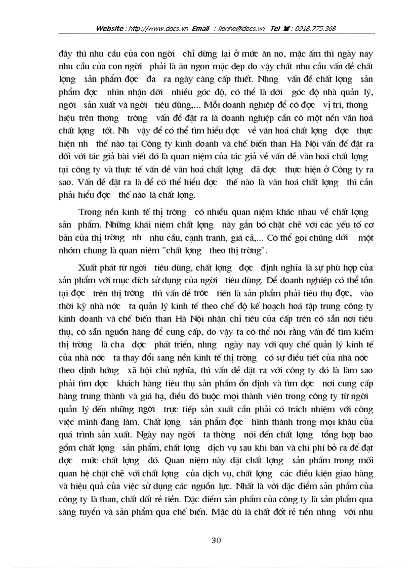 image for page Văn hoá chất lượng tại công ty kinh doanh và chế biến than hà nội