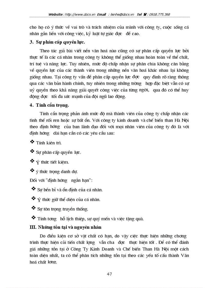 image for page Văn hoá chất lượng tại công ty kinh doanh và chế biến than hà nội