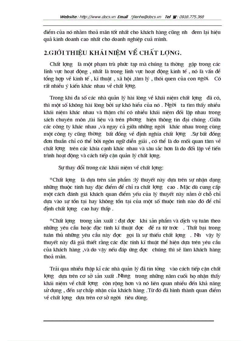 image for page Một số kiến nghị hoàn nhằm thiện chất lượng dịch vụ và tiến tới áp dụng hệ thốngTQM tại công ty khách sạn du lịch Kim Liên