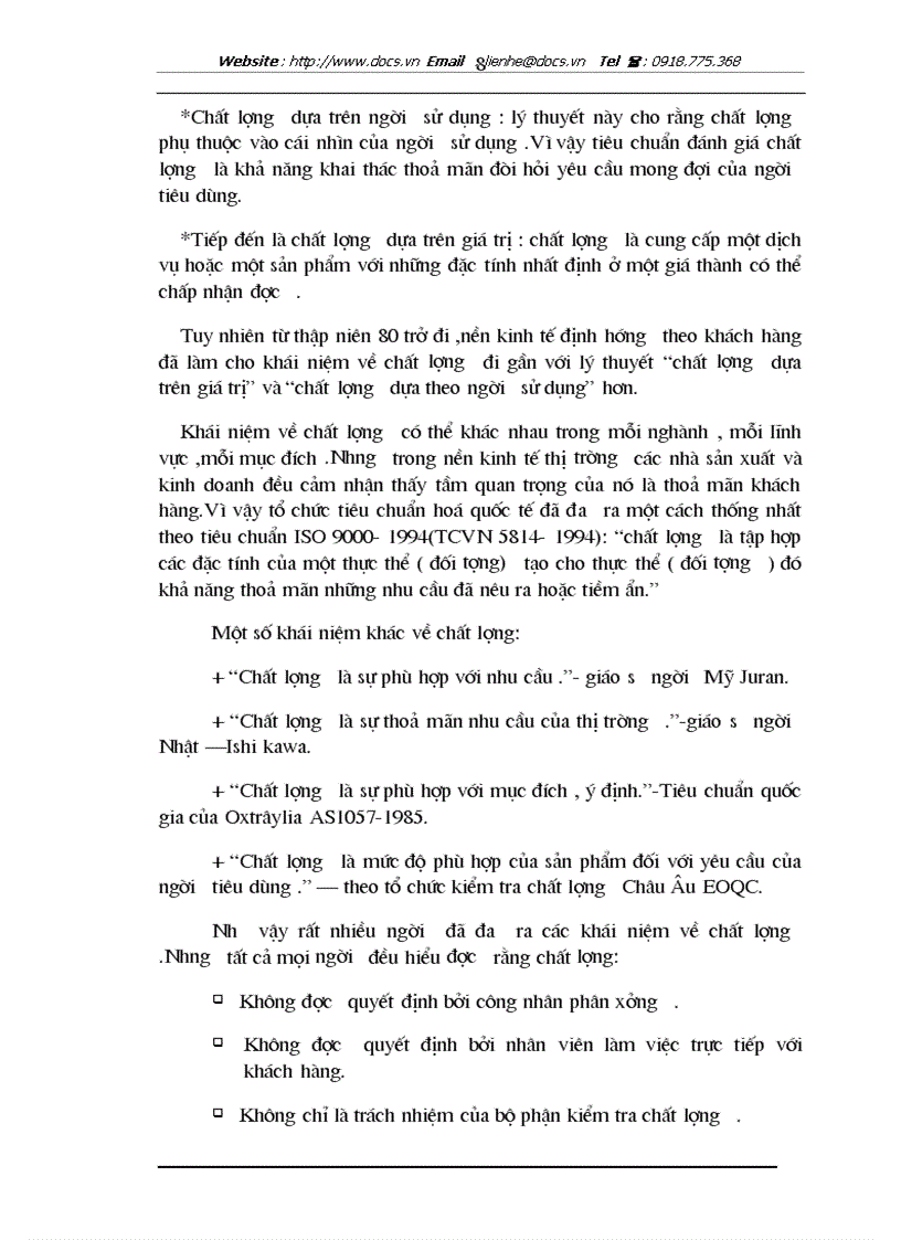 image for page Một số kiến nghị hoàn nhằm thiện chất lượng dịch vụ và tiến tới áp dụng hệ thốngTQM tại công ty khách sạn du lịch Kim Liên