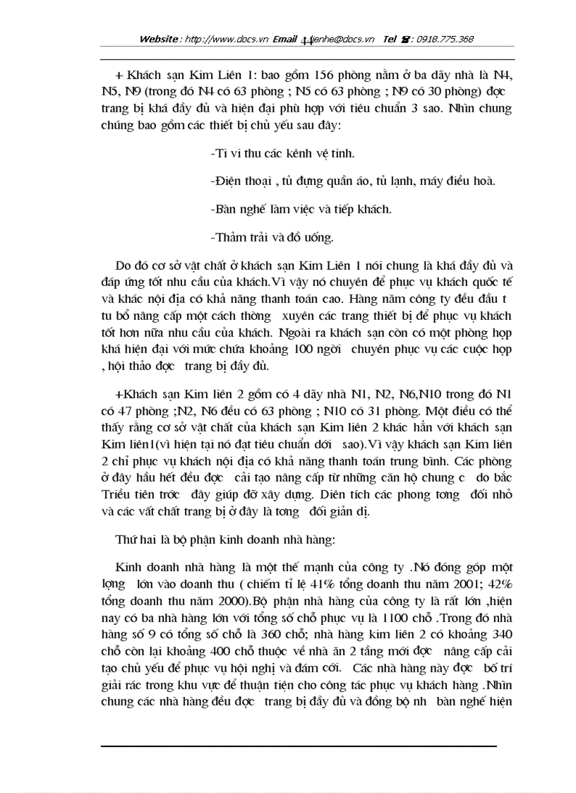image for page Một số kiến nghị hoàn nhằm thiện chất lượng dịch vụ và tiến tới áp dụng hệ thốngTQM tại công ty khách sạn du lịch Kim Liên