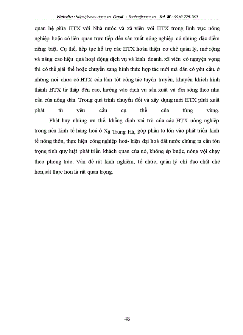 image for page Giải pháp nâng cao hiệu quả kinh tế của hợp tác dịch vụ nông nghiệp Trung Hà Tiến Thịnh Mê Linh Vĩnh Phúc