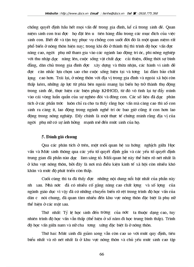 image for page Ảnh hưởng của trình độ Học vấn đến mức sinh ở nông thôn Việt Nam