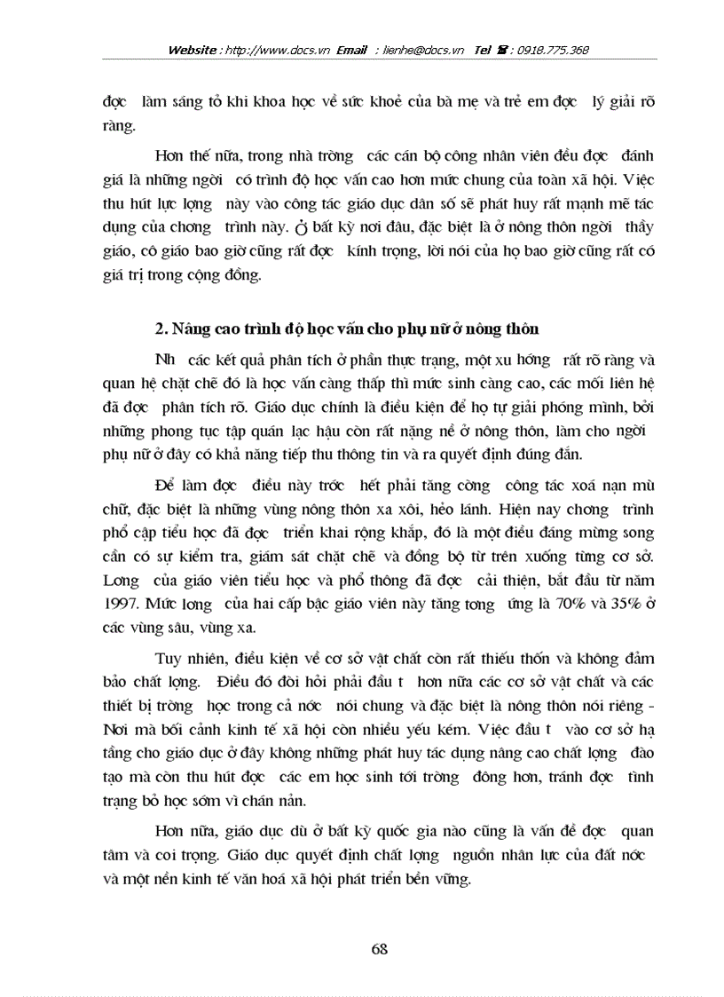 image for page Ảnh hưởng của trình độ Học vấn đến mức sinh ở nông thôn Việt Nam