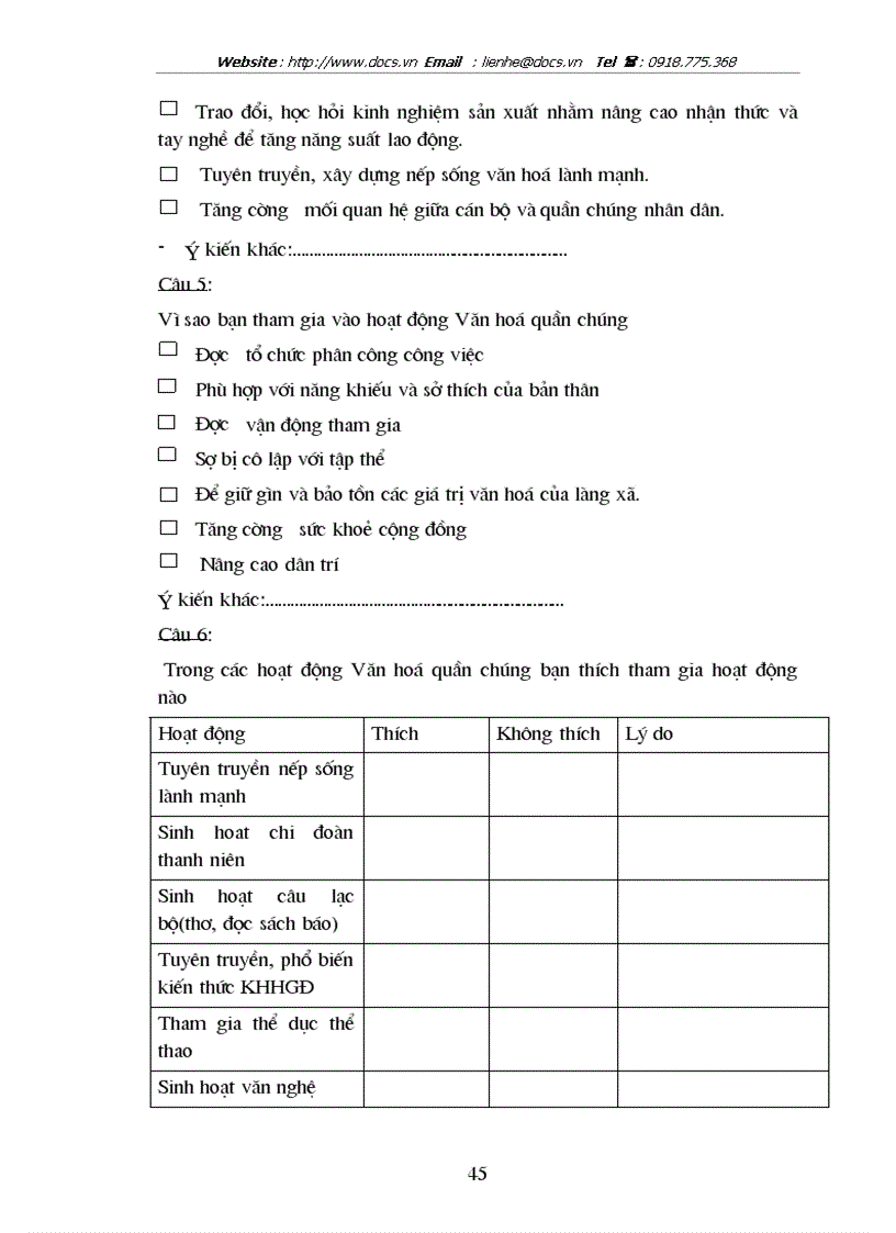 image for page Thái độ của thanh niên xã Sơn Thịnh huyện Văn Chấn tỉnh Yên Bái với hoạt động văn hoá quần chúng tại địa phương