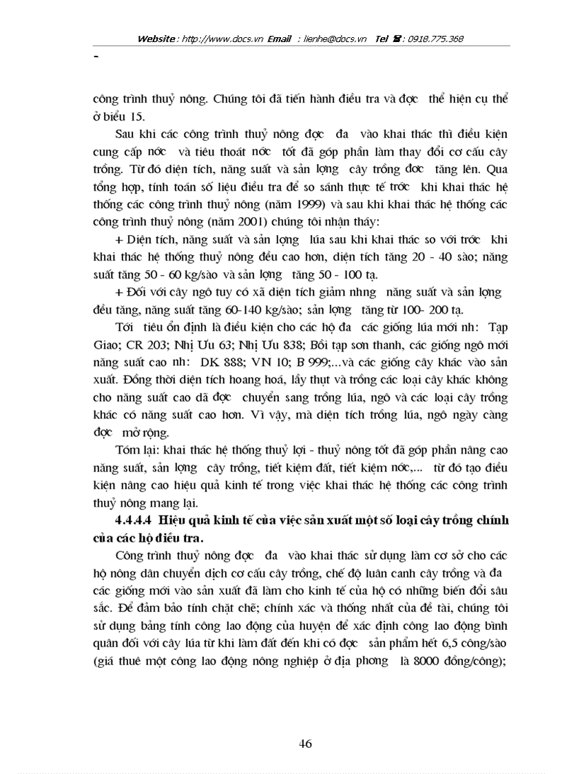 image for page Bước đầu đánh giá hiệu quả kinh tế của việc khai thác các công trình thuỷ nông trên địa bàn huyện Thanh Thuỷ tỉnh Phú Thọ