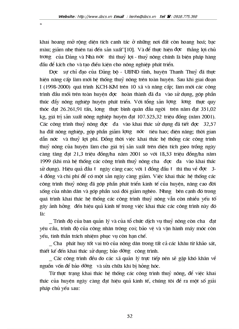 image for page Bước đầu đánh giá hiệu quả kinh tế của việc khai thác các công trình thuỷ nông trên địa bàn huyện Thanh Thuỷ tỉnh Phú Thọ