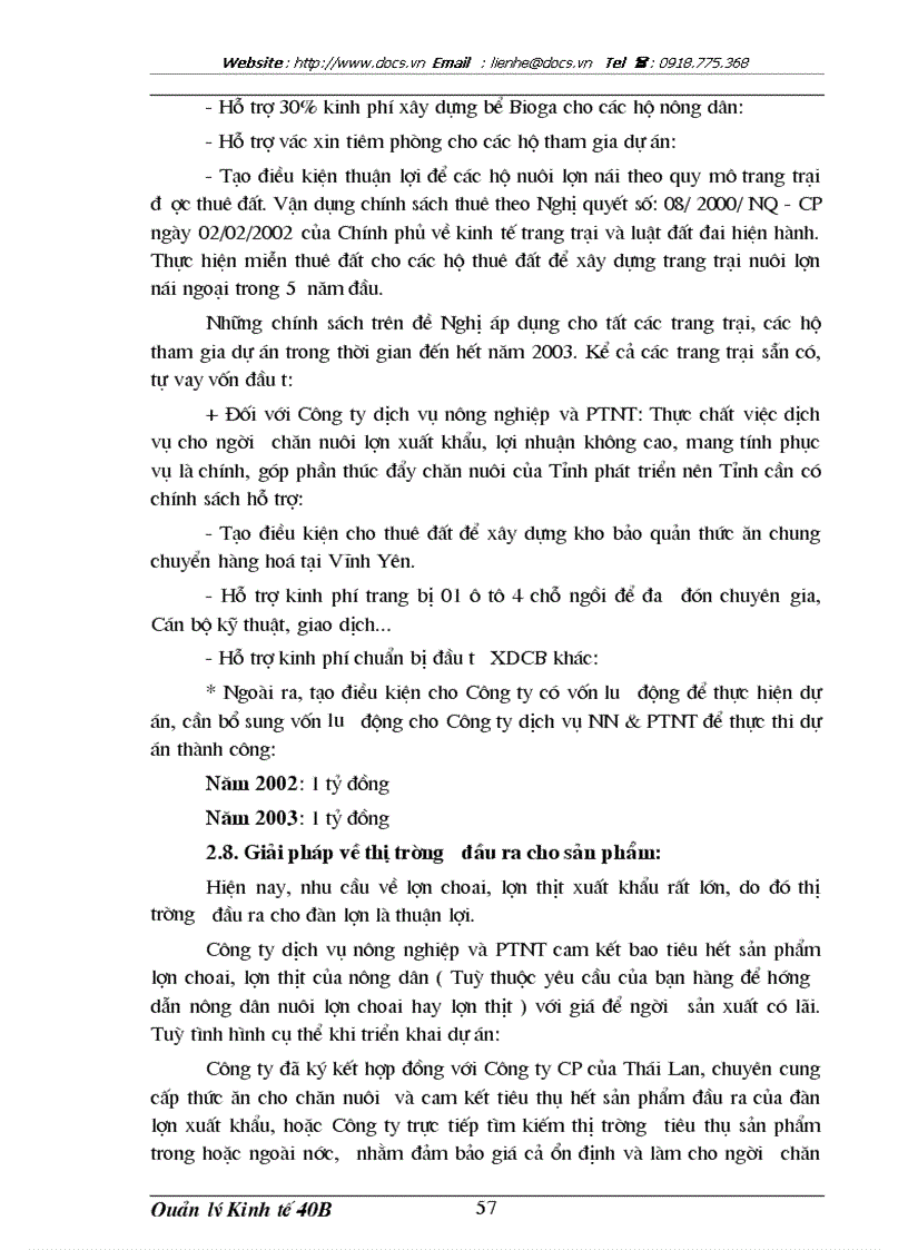 image for page Khả thi sản xuất giống và chăn nuôi lợn xuất khẩu trong nông hộ giai đoạn 2002 2005 của công ty dịch vụ nông nghiệp và phát triển nông thôn Vĩnh Ph