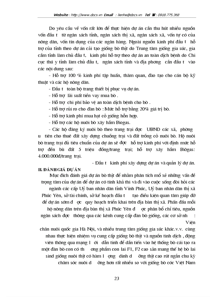 image for page Đánh giá dự án chăn nuôi bò thịt chất lượng cao tại thị x Phúc Yên tỉnh Vĩnh Phúc