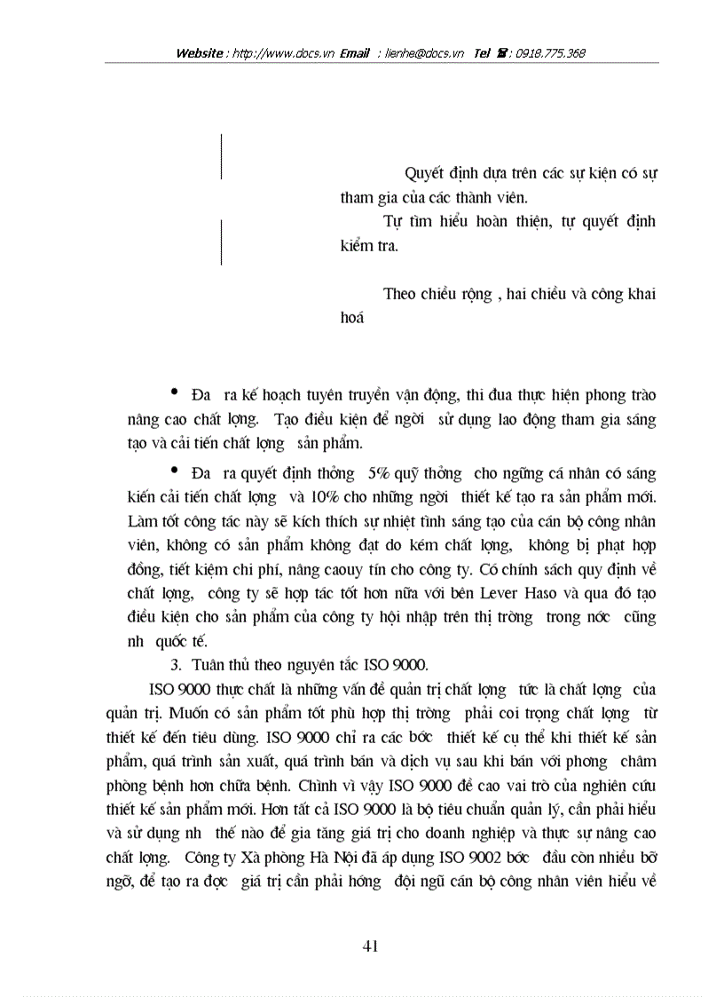 image for page Thực trạng về chất lượng và quản trị chất lượng ở công ty xà phòng hà nội