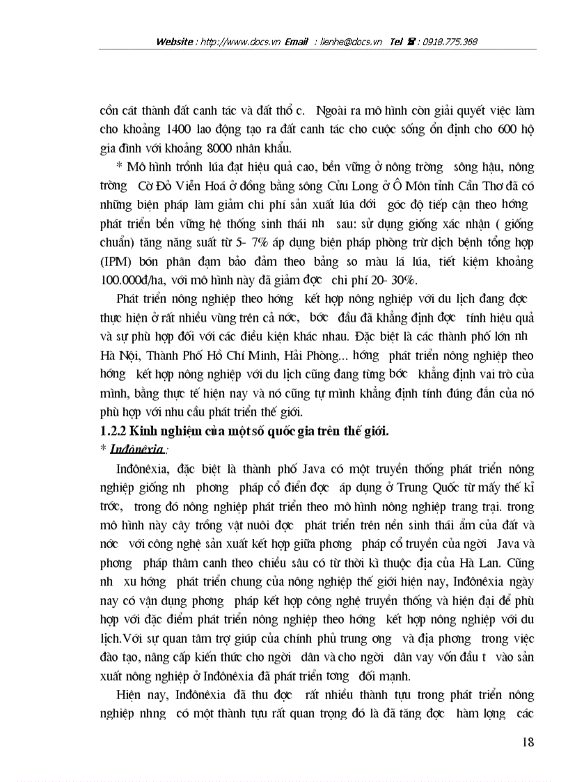 image for page Những vấn đề kinh tế chủ yếu để phát triển nông nghiệp Đông Mỹ Thanh Trì Hà Nội theo hướng kết hợp nông nghiệp với du lịch