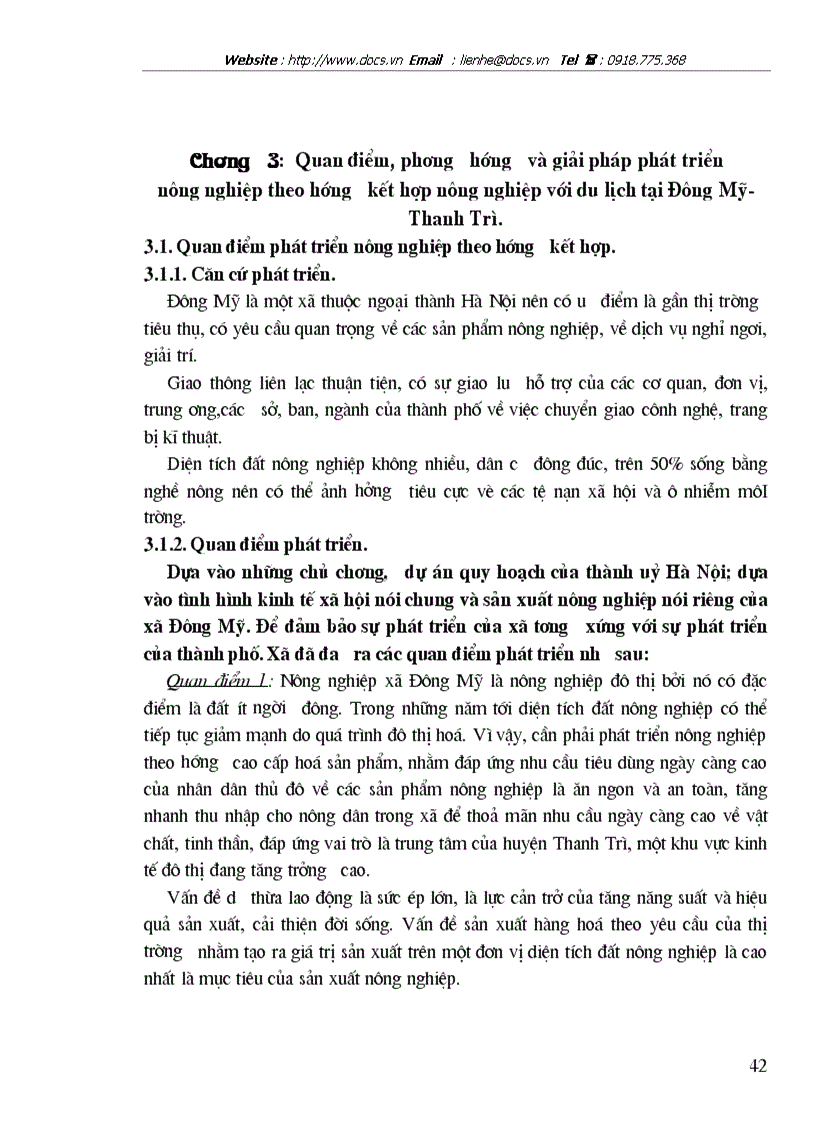 image for page Những vấn đề kinh tế chủ yếu để phát triển nông nghiệp Đông Mỹ Thanh Trì Hà Nội theo hướng kết hợp nông nghiệp với du lịch