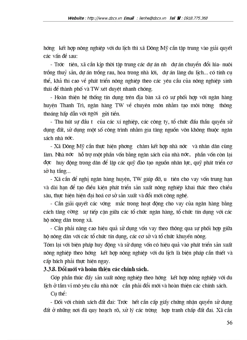 image for page Những vấn đề kinh tế chủ yếu để phát triển nông nghiệp Đông Mỹ Thanh Trì Hà Nội theo hướng kết hợp nông nghiệp với du lịch
