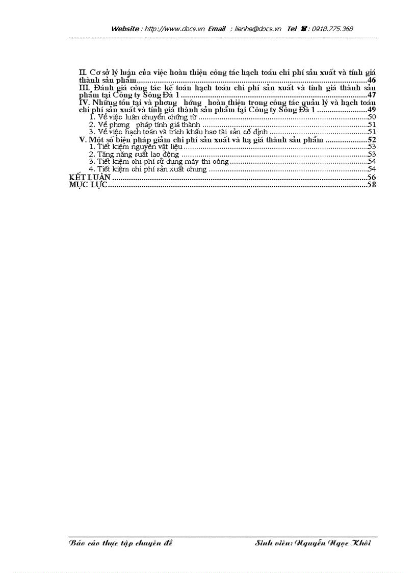 image for page Hoàn thiện chi phí sản xuất và tính giá thành sản phẩm xây lắp tại Công ty Sông Đà 1