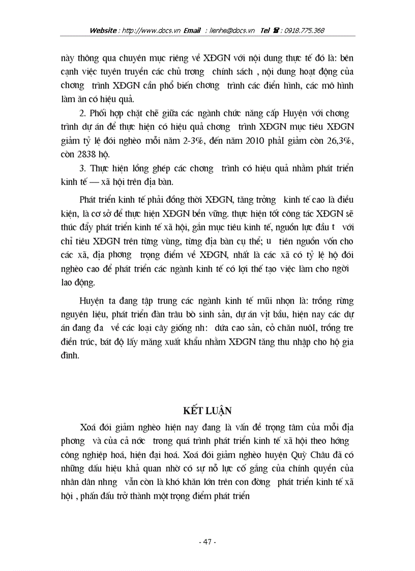 image for page Thực trạng và phương hướng giải quyết vấn đề XĐGN tại huyện Quỳ Châu tỉnh Nghệ An