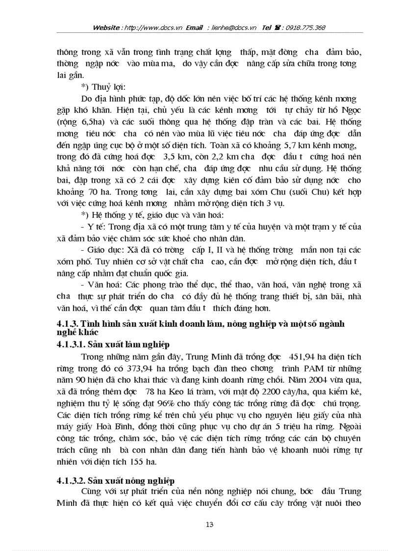 image for page Quy hoạch sử dụng đất lâm nông nghiệp cho xã Trung Minh huyện Kỳ Sơn tỉnh Hoà Bình