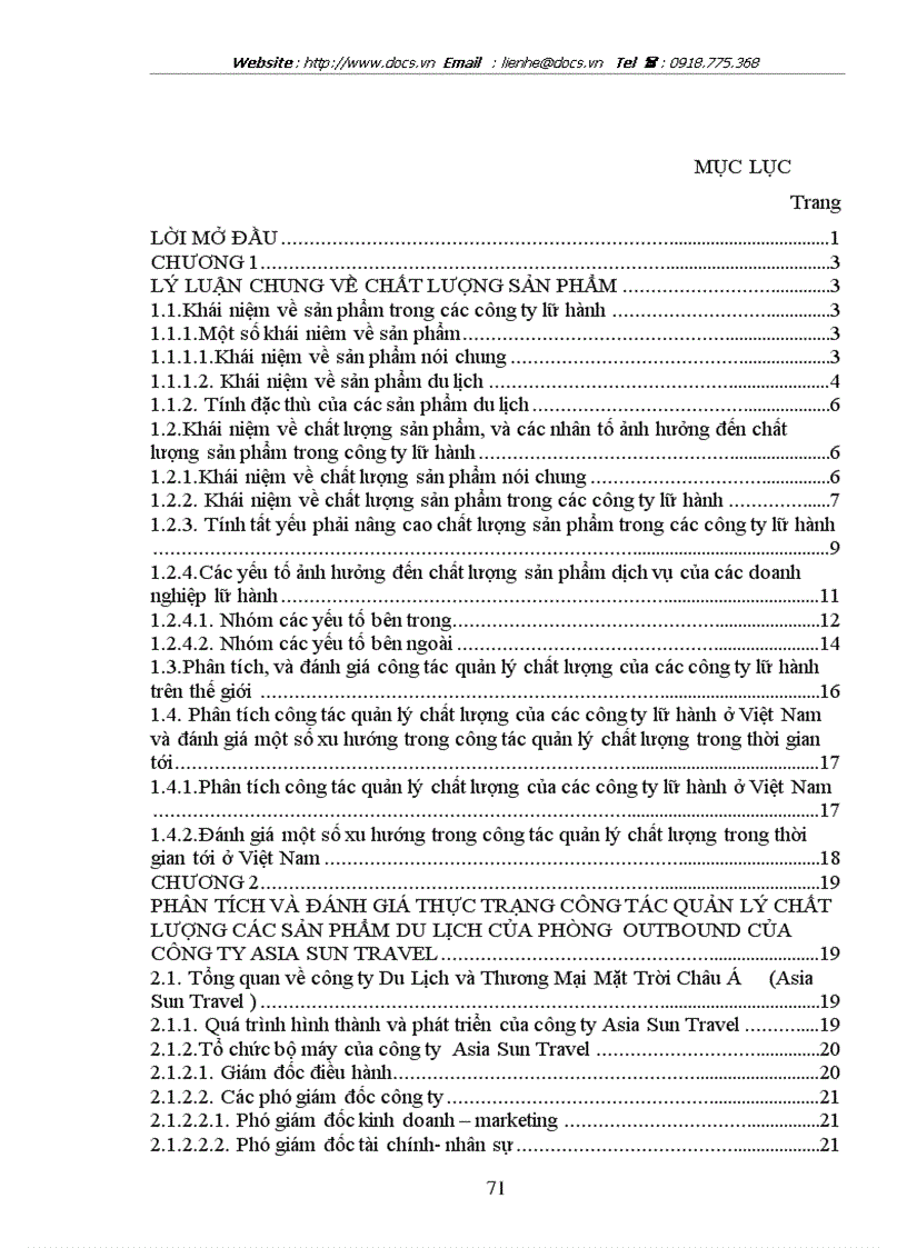 image for page Một số giải pháp nhằm nâng cao chất lượng các sản phẩm du lịch của bộ phận outbound của công ty Asia Sun Travel