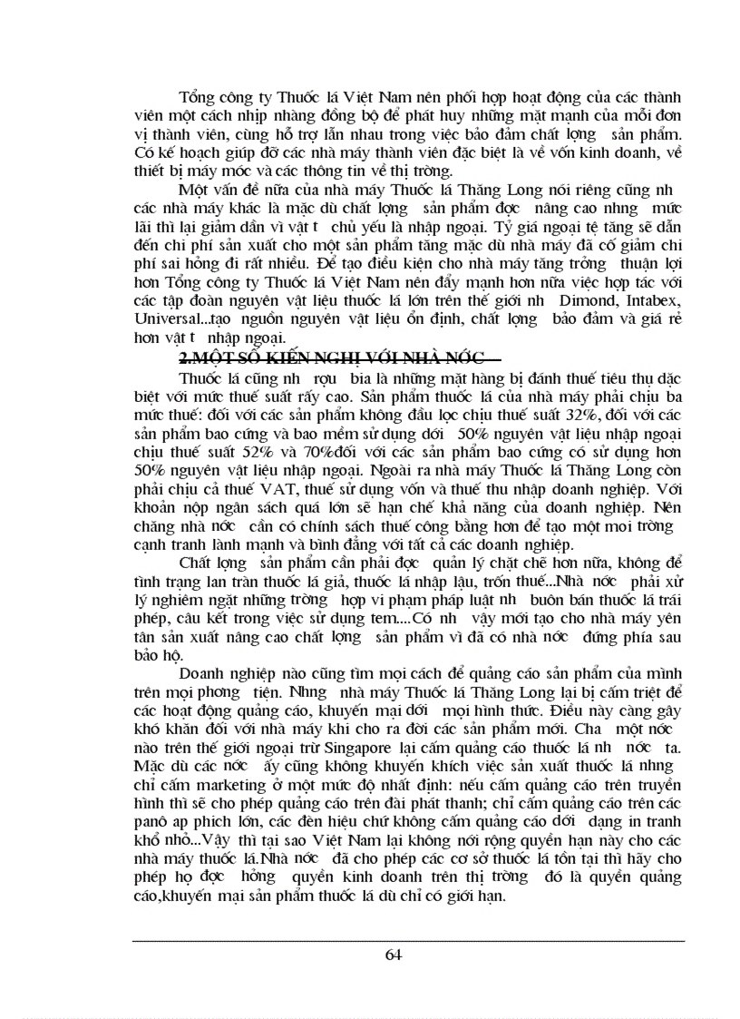 image for page Một số biện pháp nâng cao chất lượng sản phẩm ở nhà máy Thuốc lá Thăng long