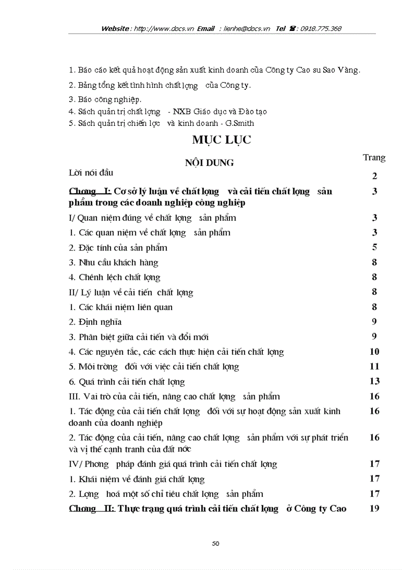 image for page Một số biện pháp nhằm thúc đẩy quá trình cải tiến chất lượng ở Công ty Cao su Sao Vàng