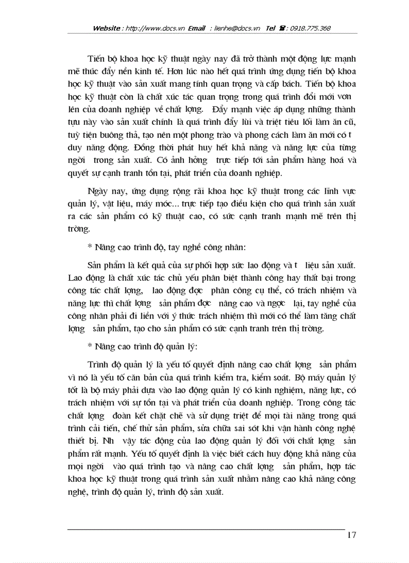 image for page Một số phương hướng và biện pháp chủ yếu nhằm góp phần nâng cao chất lượng sản phẩm ở Công ty dệt 10 10